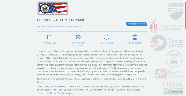 Security scan screenshot of https://www.fsgb.gov/fsgb_public