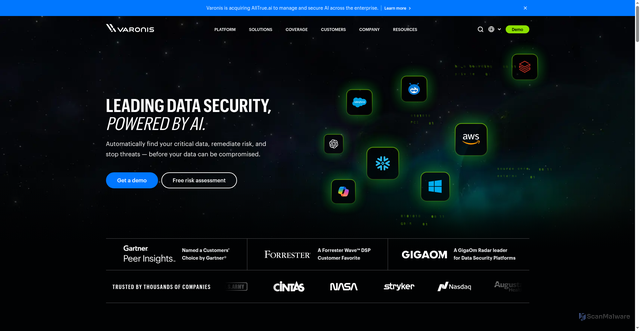 Security scan screenshot of https://auth-us-dc05.api.varonis.io