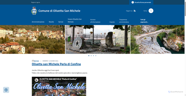 Security scan screenshot of https://www.comune.olivettasanmichele.im.it