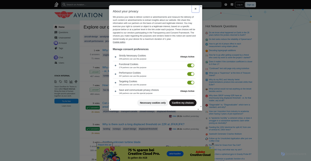 Security scan screenshot of https://aviation.stackexchange.com