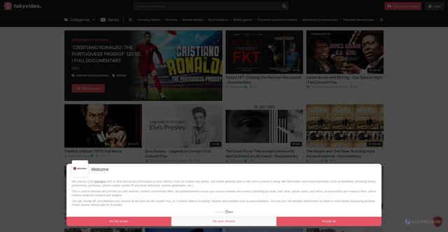 Security scan screenshot of https://www.tokyvideo.com/fr