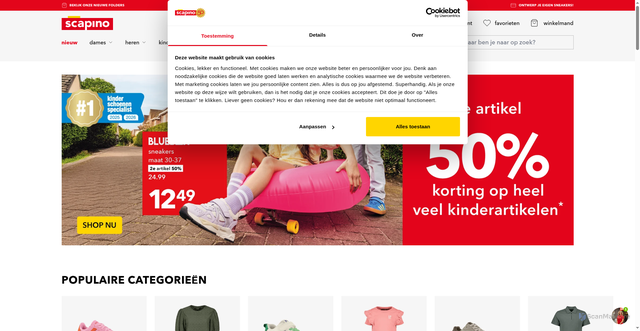 Security scan screenshot of https://www.scapino.nl