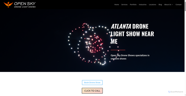 Security scan screenshot of https://www.openskypro.com/atlanta-drone-light-shows/