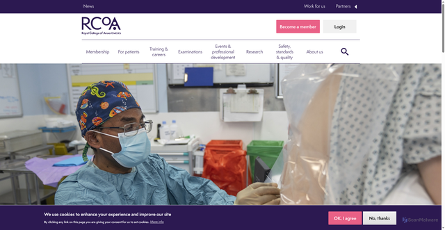 Security scan screenshot of https://www.rcoa.ac.uk/