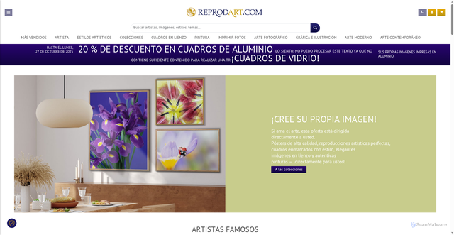 Security scan screenshot of https://reprodart.com