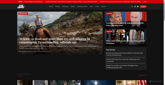Security scan screenshot of https://livebelltv-ygpgtfbexp.edgeone.app/