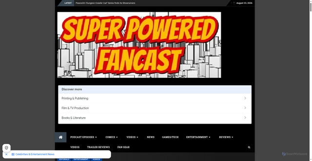 Security scan screenshot of https://www.superpoweredfancast.com/spooky-views-10-scary-movies-about-family/