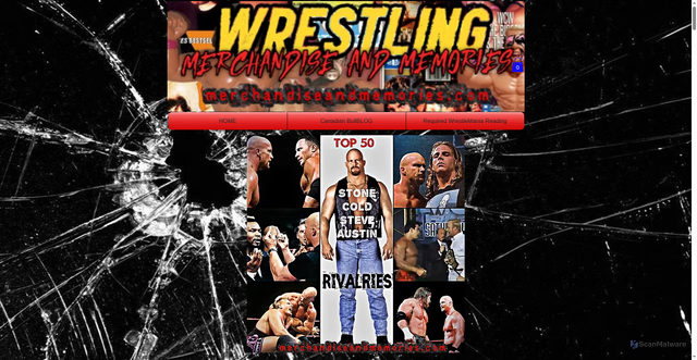 Security scan screenshot of https://www.merchandiseandmemories.com/top-50-stone-cold-steve-austin-riva