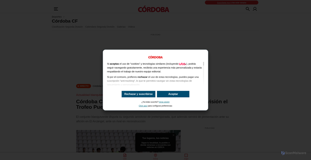 Security scan screenshot of https://www.diariocordoba.com/area-blanquiverde/2026/07/22/cordoba-cf-sevilla-fc-horario-132712463.html