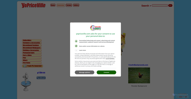 Security scan screenshot of https://yopriceville.com