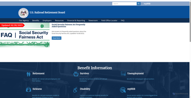 Security scan screenshot of https://rrb.gov/