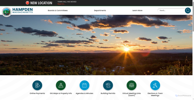 Security scan screenshot of https://hampdenma.gov/