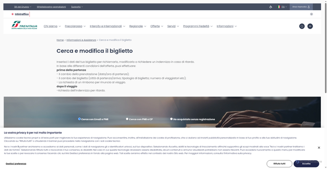 Security scan screenshot of https://www.trenitalia.com/it/informazioni/cerca-e-modifica-il-biglietto.html