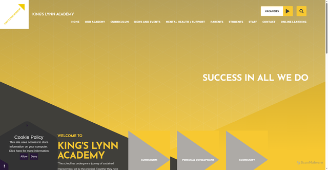 Security scan screenshot of https://www.kingslynnacademy.co.uk/