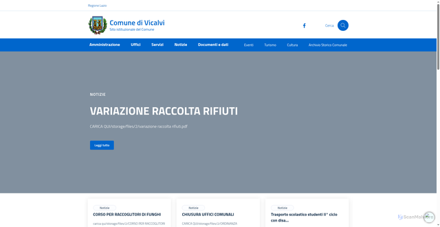 Security scan screenshot of https://www.comune.vicalvi.fr.it/