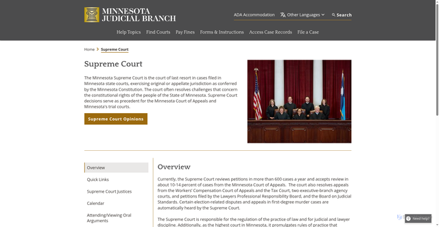Security scan screenshot of https://mncourts.gov/supremecourt