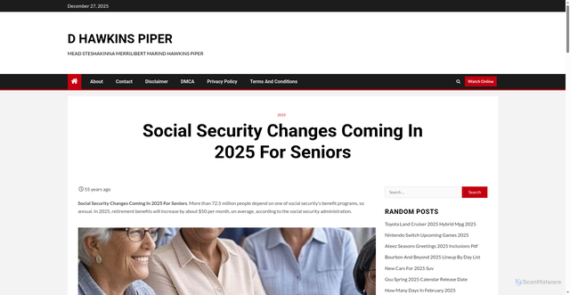 Security scan screenshot of https://dhawkinspiper.pages.dev/qmtdf-social-security-changes-coming-in-2025-for-seniors-srjhl/