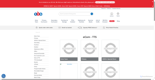 Security scan screenshot of https://www.tts-group.co.uk/search/?cgid=root