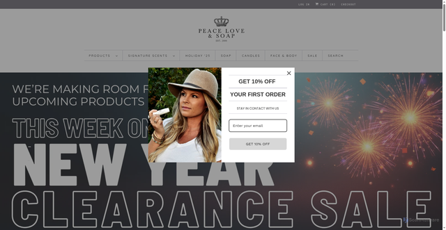 Security scan screenshot of https://peaceloveandsoap.com