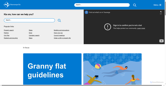 Security scan screenshot of https://www.tauranga.govt.nz/