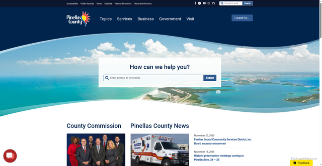 Security scan screenshot of https://pinellas.gov/