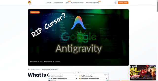 Security scan screenshot of https://www.geekboots.com/story/what-is-google-antigravity