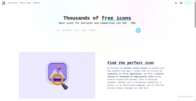 Security scan screenshot of https://icon-icons.com