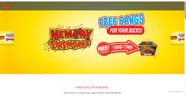 Security scan screenshot of https://memoryfireworks.com/