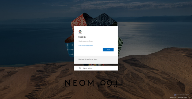 Security scan screenshot of https://neomsa-my.sharepoint.com