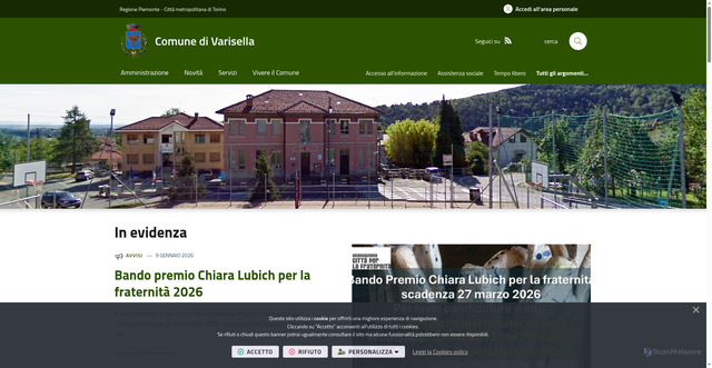 Security scan screenshot of https://www.comune.varisella.to.it/it-it/home