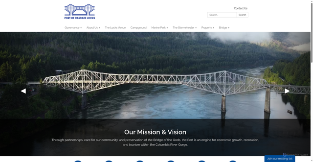 Security scan screenshot of https://www.portofcascadelocks.gov/