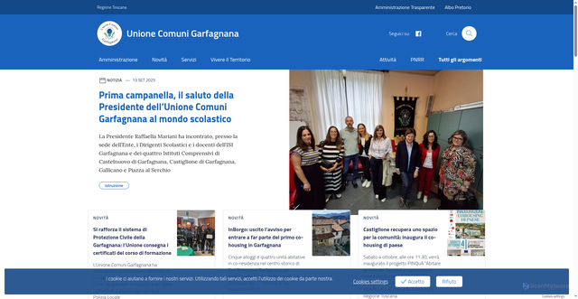 Security scan screenshot of https://ucgarfagnana.lu.it/