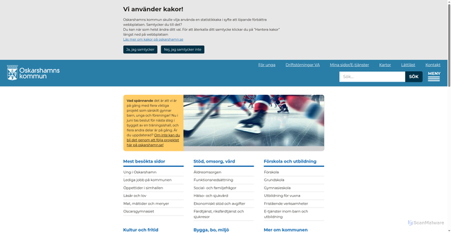 Security scan screenshot of https://www.oskarshamn.se/