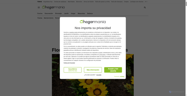 Security scan screenshot of https://www.hogarmania.com/jardineria/fichas/plantas/flores-amarillas.html