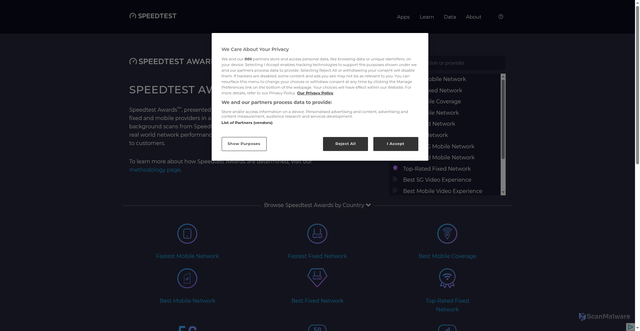 Security scan screenshot of https://tsc0719.pages.dev/awards
