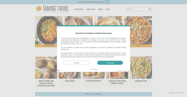 Security scan screenshot of https://tamingtwins.com