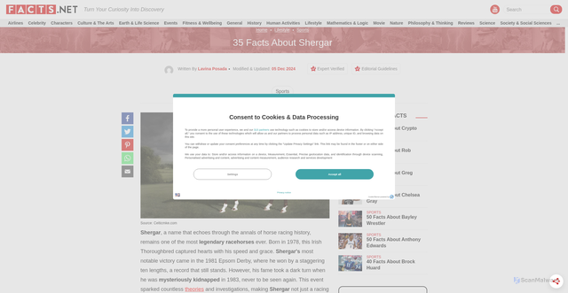 Security scan screenshot of https://facts.net/lifestyle/sports/35-facts-about-shergar/
