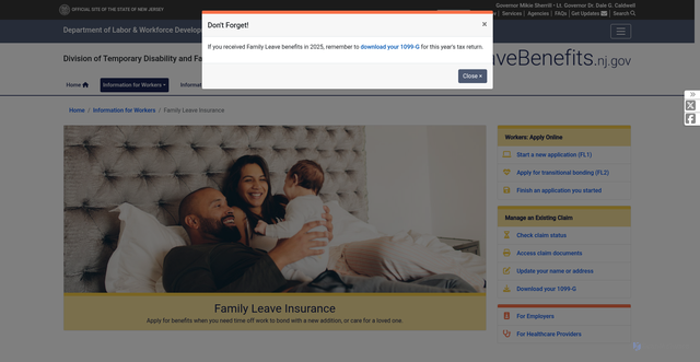 Security scan screenshot of https://myleavebenefits.nj.gov/worker/fli/