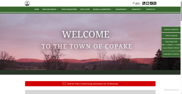 Security scan screenshot of https://townofcopakeny.gov/