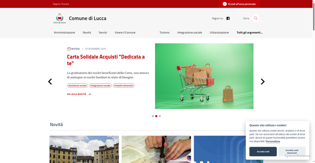 Security scan screenshot of https://www.comune.lucca.it/