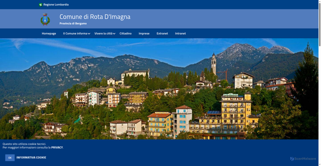 Security scan screenshot of https://www.comune.rotadimagna.bg.it/hh/index.php