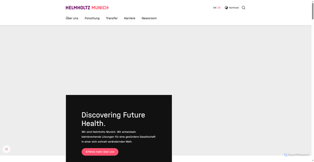 Security scan screenshot of https://www.helmholtz-munich.de/