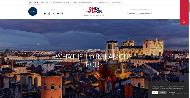 Security scan screenshot of https://www.onlylyon.com/en/discover/lyon-famous
