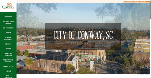 Security scan screenshot of https://conwaysc.gov/