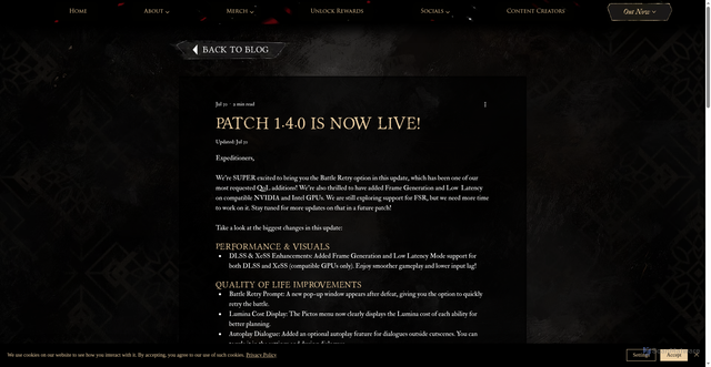 Security scan screenshot of https://www.expedition33.com/post/patch-1-4-0-is-now-live