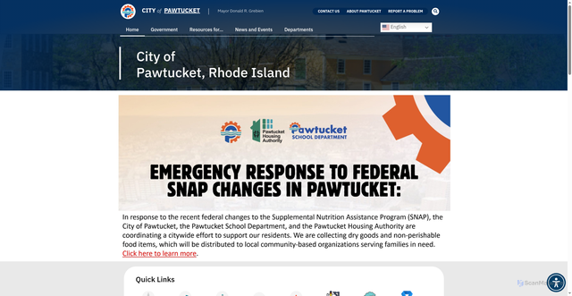 Security scan screenshot of https://pawtucketri.gov/