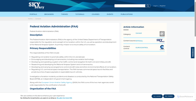 Security scan screenshot of https://skybrary.aero/articles/federal-aviation-administration-faa