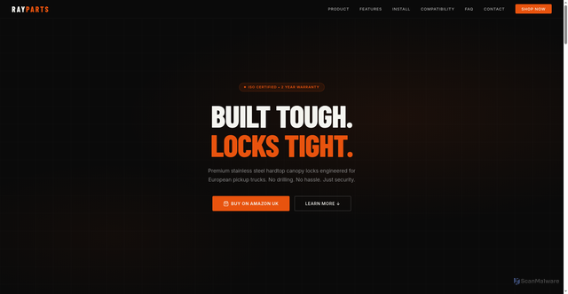 Security scan screenshot of http://rayparts.co.uk/