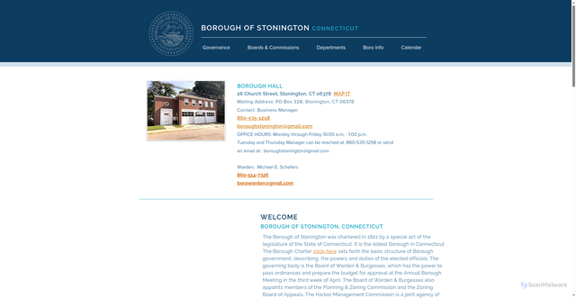 Security scan screenshot of https://www.stoningtonboroughct.gov/