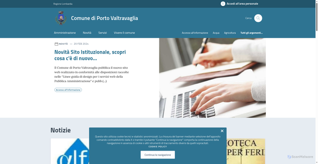 Security scan screenshot of https://comune.portovaltravaglia.va.it/